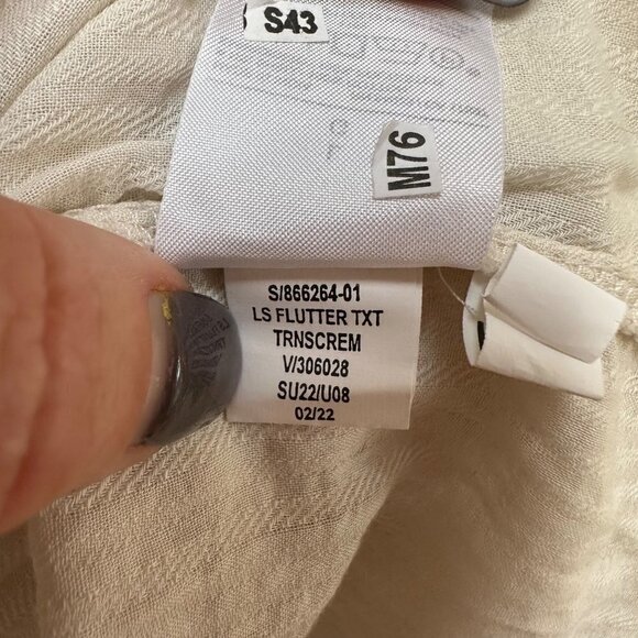 NWOT Banana Republic Blouse Embroidered Babydoll Peplum Peasant Boho Large - Picture 8 of 8